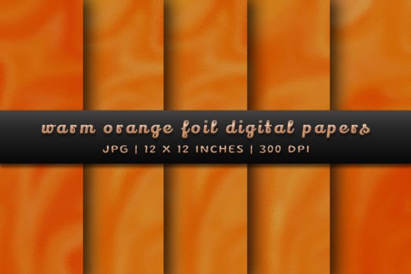 Download Warm Orange Foil Digital Papers - Warm orange Collection