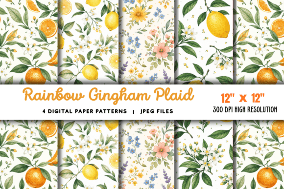 Download Rainbow Gingham Plaid Digital Pattern - Rainbow gingham Collection