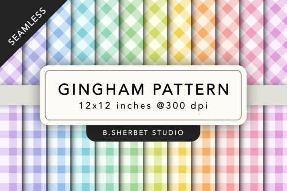 Download Rainbow Gingham Pattern Digital Papers - Rainbow gingham Collection
