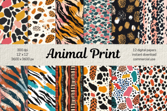 Download Modern Animal Print Scrapbooking Papers - Modern Collection
