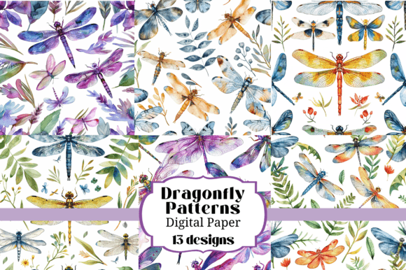 Download 13 Dragonfly Seamless Backgrounds - Seamless background Collection