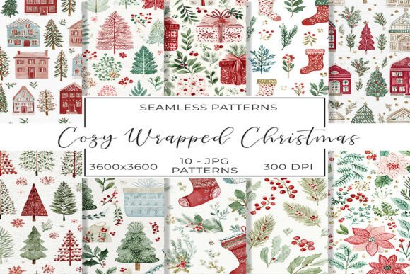 Download Watercolor Christmas Seamless Background - Seamless background Collection