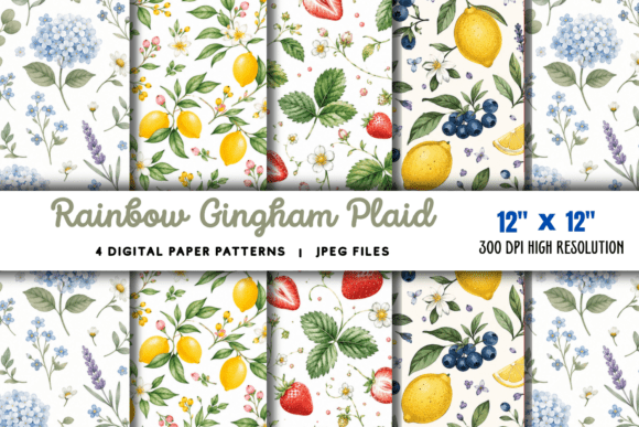 Download Rainbow Gingham Plaid Pattern - Rainbow gingham Collection