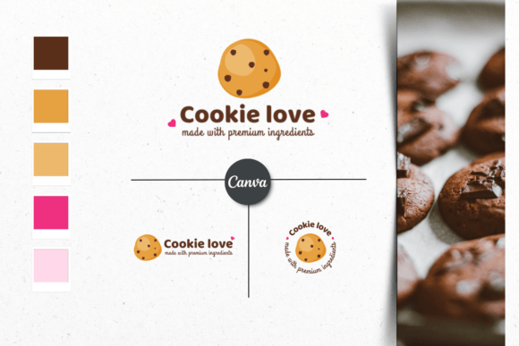 Download Cookie Shop Logo Branding CANVA - Cook Collection